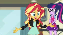 Size: 1280x718 | Tagged: safe, screencap, sci-twi, sunset shimmer, twilight sparkle, equestria girls, equestria girls specials, g4, my little pony equestria girls: dance magic