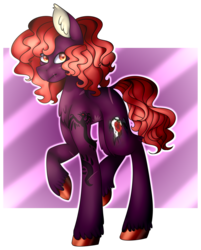 Size: 1514x1879 | Tagged: safe, artist:liamsartworld, oc, oc only, earth pony, pony, abstract background, full body, male, red hair, solo, stallion, tattoo, unshorn fetlocks