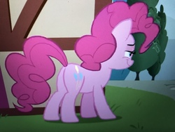 Size: 4032x3024 | Tagged: safe, screencap, pinkie pie, earth pony, pony, g4, secrets and pies, balloonbutt, butt, female, mare, plot, smiling, solo