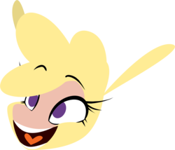 Size: 1420x1213 | Tagged: safe, artist:lil miss jay, paprika (tfh), alpaca, them's fightin' herds, community related, emoji, female, fluffy, grin, head, heart tongue, simple background, smiling, solo, teeth, tongue out, transparent background