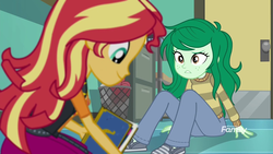 Size: 1920x1080 | Tagged: safe, screencap, sunset shimmer, wallflower blush, equestria girls, equestria girls specials, g4, my little pony equestria girls: better together, my little pony equestria girls: forgotten friendship, ass, book, butt, clothes, jeans, pants