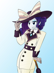 Size: 2009x2741 | Tagged: safe, artist:poseidonathenea, rarity, equestria girls, g4, clothes, februpony, hat, high res, raristocrat, rose dewitt bukater, titanic, umbrella