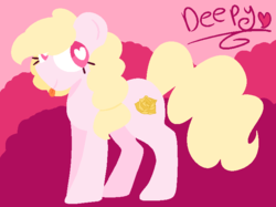 Size: 700x524 | Tagged: safe, artist:fashleylasagna, oc, oc only, oc:deepthroat cockslut, earth pony, pony, :p, cute, female, lineless, mare, solo, tongue out, wingding eyes