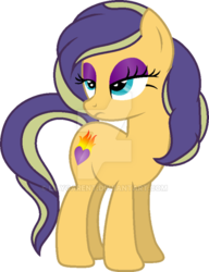 Size: 600x781 | Tagged: safe, artist:lilygarent, oc, oc only, oc:love flames, earth pony, pony, base used, eyeshadow, female, makeup, mare, simple background, solo, transparent background, watermark