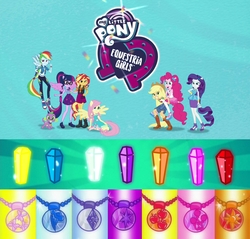 Size: 2048x1958 | Tagged: safe, screencap, applejack, fluttershy, pinkie pie, rainbow dash, rarity, sci-twi, spike, spike the regular dog, sunset shimmer, twilight sparkle, dog, equestria girls, equestria girls specials, g4, my little pony equestria girls: better together, my little pony equestria girls: forgotten friendship, my little pony equestria girls: legend of everfree, clothes, comparison, converse, equestria girls logo, geode of empathy, geode of fauna, geode of shielding, geode of sugar bombs, geode of super speed, geode of super strength, geode of telekinesis, humane five, humane seven, humane six, logo, magical geodes, pantyhose, shoes