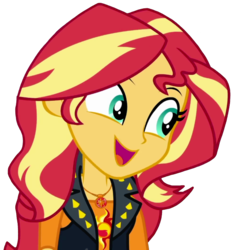 Size: 699x751 | Tagged: safe, artist:thebarsection, sunset shimmer, equestria girls, g4, my little pony equestria girls: better together, clothes, cute, female, geode of empathy, open mouth, shimmerbetes, simple background, solo, transparent background