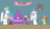 Size: 3284x1874 | Tagged: safe, artist:supahdonarudo, cheerilee, fleur-de-lis, princess celestia, tree hugger, g4, banner, birthday, cake, candle, cup, food, nicole oliver, nitro convoy, override, present, teacup, transformers, voice actor joke