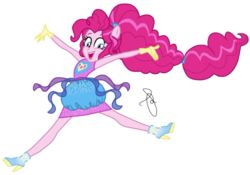 Size: 2048x1432 | Tagged: safe, artist:ilaria122, pinkie pie, equestria girls, equestria girls series, forgotten friendship, g4, alternate hairstyle, ankle boots, boots, clothes, cute, dress, gloves, happy, high heel boots, high heels, ponied up, shoes, simple background, transparent background