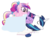 Size: 1120x840 | Tagged: safe, artist:dm29, princess cadance, shining armor, twilight sparkle, alicorn, unicorn, g4, bbbff, blanket, brother and sister, female, filly, foal, horn, male, siblings, simple background, sleeping, teen princess cadance, transparent background, tucking in, unicorn twilight, younger