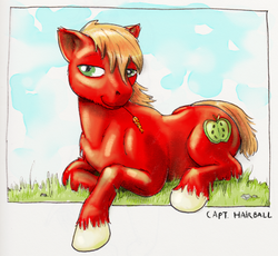 Size: 800x735 | Tagged: safe, artist:capt_hairball, big macintosh, earth pony, pony, g4, grass, male, nudity, realistic horse legs, simple background, solo, stallion, straw in mouth, unshorn fetlocks