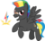 Size: 848x774 | Tagged: safe, artist:mlp-trailgrazer, oc, oc only, oc:thunder break, pegasus, pony, band-aid, band-aid on nose, cutie mark, grin, male, offspring, parent:rainbow dash, parent:thunderlane, parents:thunderdash, rainbow hair, simple background, smiling, solo, stallion, transparent background