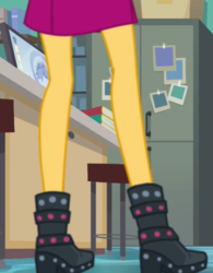 Size: 419x538 | Tagged: safe, screencap, sunset shimmer, equestria girls, equestria girls series, forgotten friendship, g4, boots, cropped, legs, pictures of legs, shoes