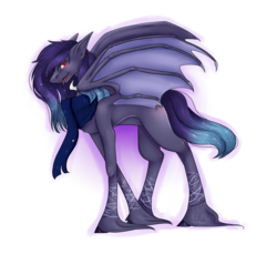 Size: 2440x2236 | Tagged: safe, artist:lastaimin, oc, oc only, bat pony, pony, clothes, high res, scarf, simple background, solo, tongue out, transparent background, unshorn fetlocks