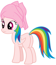 Size: 6000x7000 | Tagged: safe, artist:anxet, edit, vector edit, rainbow dash, pegasus, pony, g4, absurd resolution, butt, female, furless, furless edit, mare, nude edit, nudity, plot, plucked, shaved, simple background, solo, towel, transparent background, vector