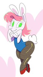 Size: 1840x3264 | Tagged: safe, artist:norithecat, earth pony, pony, adorasexy, bunny suit, clothes, cuffs (clothes), cute, female, fishnet clothing, fishnet stockings, high heels, leotard, pantyhose, playboy bunny, sexy, shoes, solo, stockings, thigh highs, ych result