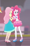 Size: 101x152 | Tagged: safe, screencap, fluttershy, pinkie pie, rainbow dash, equestria girls, equestria girls specials, g4, my little pony equestria girls: better together, my little pony equestria girls: forgotten friendship, cropped, duo, female, holding hands, picture for breezies, scared