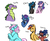 Size: 1810x1499 | Tagged: safe, artist:overlordneon, princess flurry heart, spike, oc, oc:chriki, oc:glam rock, oc:lala bye, oc:solar flare, oc:starry night, alicorn, changeling, dragon, earth pony, pegasus, pony, unicorn, g4, adult, adult spike, blaze (coat marking), changeling oc, coat markings, ear piercing, facial markings, female, magical gay spawn, magical lesbian spawn, male, next generation, offspring, older, older spike, parent:bon bon, parent:flash sentry, parent:lyra heartstrings, parent:queen chrysalis, parent:starlight glimmer, parent:sunburst, parent:trixie, parents:flashburst, parents:lyrabon, parents:startrix, piercing, simple background, sisters, socks (coat markings), star (coat marking), white background