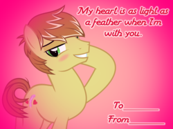 Size: 6277x4707 | Tagged: safe, artist:kuren247, feather bangs, earth pony, pony, g4, absurd resolution, blush sticker, blushing, holiday, male, solo, stallion, valentine, valentine's day