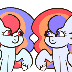 Size: 1771x1771 | Tagged: safe, artist:chirpy-chi, oc, oc only, oc:sunrise stratus, oc:sunset stratus, pegasus, pony, animated, boop, cheek fluff, cute, duo, ear fluff, gif, mutual booping, simple background, stratus twins, transparent background, twins, unshorn fetlocks