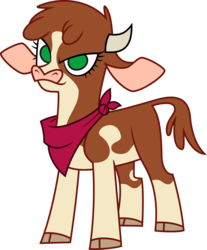 Size: 3000x3617 | Tagged: safe, artist:charna-mar, arizona (tfh), cow, them's fightin' herds, bandana, cloven hooves, community related, female, high res, simple background, solo, transparent background, vector