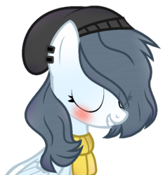 Size: 624x672 | Tagged: safe, artist:xmelodyskyx, oc, pegasus, pony, beanie, clothes, eyes closed, female, hat, mare, scarf, simple background, solo, transparent background