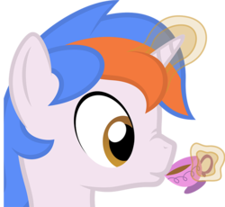 Size: 602x555 | Tagged: safe, artist:squeaky-belle, derpibooru exclusive, oc, oc only, oc:free quill, pony, unicorn, bust, cup, food, levitation, magic, male, multicolored hair, profile, scrunchy face, simple background, sipping, solo, stallion, tea, teacup, telekinesis, transparent background, vector