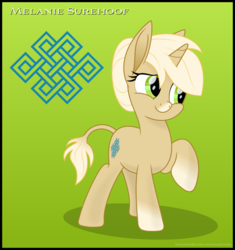 Size: 1079x1149 | Tagged: safe, artist:dolenore, oc, oc only, oc:melanie surehoof, mule, female, movie accurate, raised hoof, solo