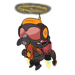 Size: 1280x1280 | Tagged: safe, artist:phat_guy, derpibooru exclusive, spike, dragon, g4, antenna, boots, breathing mask, clothes, crossover, floating, flying, gloves, goggles, hat, helmet, jetpack, male, mask, nostromo napalmer, pyro (tf2), respirator, safety goggles, shoes, simple background, solo, spike pyro, suit, team fortress 2, thermal thruster, thruster, transparent background, unusual hat, video game
