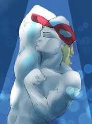 Size: 2048x2732 | Tagged: safe, artist:noupu, bulk biceps, equestria girls, equestria girls specials, g4, my little pony equestria girls: better together, my little pony equestria girls: forgotten friendship, armpits, baseball cap, cap, clothes, handsome hunky bulky, hat, high res, male, muscles, partial nudity, scene interpretation, solo, topless, vein