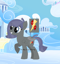 Size: 522x552 | Tagged: safe, artist:xteddybasesx, oc, oc only, oc:ruby lightning, offspring, parent:rarity, parent:thunderlane, parents:rarilane, solo