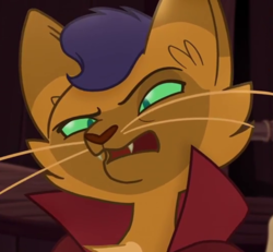 Size: 648x600 | Tagged: safe, screencap, capper dapperpaws, abyssinian, cat, anthro, g4, my little pony: the movie, capper is not amused, chest fluff, cropped, disgusted, male, reaction image, solo, unamused, upset