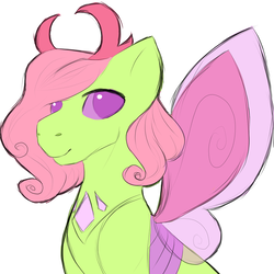 Size: 1024x1024 | Tagged: safe, artist:helianas, oc, changepony, interspecies offspring, offspring, parent:fluttershy, parent:pharynx, parents:pharynxshy, solo
