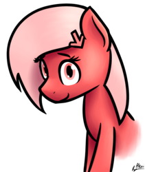 Size: 800x950 | Tagged: safe, artist:alexi148, oc, oc:downvote, pony, derpibooru, bust, derpibooru ponified, looking at you, meta, ponified, simple background, solo, transparent background