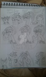 Size: 1024x1707 | Tagged: safe, artist:tobiisabunny, oc, oc only, oc:bitter rot, oc:dante the savage imp, oc:daybreak flare, oc:monochrome frost, crying, dead flowers, the fairly oddparents, traditional art, watermark