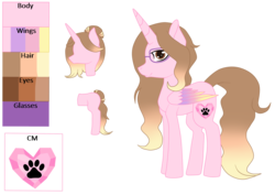 Size: 1760x1248 | Tagged: safe, artist:cindystarlight, oc, oc:cindy, alicorn, pony, female, glasses, mare, reference sheet, simple background, solo, transparent background