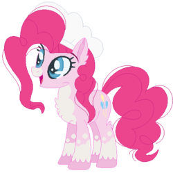 Size: 457x455 | Tagged: safe, artist:bezziie, pinkie pie, earth pony, pony, g4, alternate design, chef's hat, female, hat, simple background, solo, transparent background