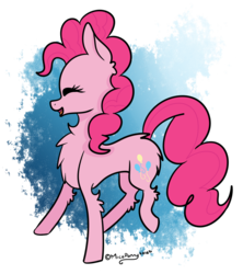 Size: 1252x1409 | Tagged: safe, artist:lceiandic, pinkie pie, g4, chest fluff, eyes closed, female, fluffy, happy, simple background, solo, transparent background