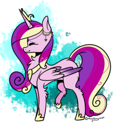 Size: 1334x1384 | Tagged: safe, artist:lceiandic, princess cadance, g4, eyes closed, female, happy, simple background, solo, transparent background