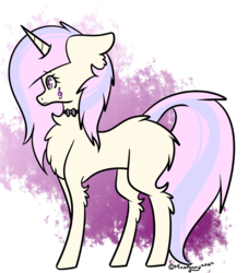 Size: 1177x1294 | Tagged: safe, artist:lceiandic, oc, oc:creamberry, pony, unicorn, blank flank, chest fluff, simple background, solo, transparent background