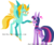 Size: 900x749 | Tagged: safe, artist:darvko, lightning dust, twilight sparkle, alicorn, pegasus, pony, g4, boop, colored wings, female, flying, heart, lesbian, lineless, mare, shipping, simple background, transparent background, twidust, twilight sparkle (alicorn)