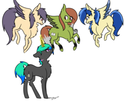 Size: 2785x2261 | Tagged: safe, artist:lceiandic, oc, oc only, pegasus, pony, unicorn, chest fluff, flying, high res, simple background, transparent background