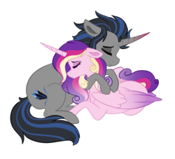 Size: 1081x982 | Tagged: safe, artist:saphi-boo, king sombra, princess cadance, alicorn, pony, g4, colored horn, curved horn, female, horn, infidance, infidelity, infidelity cadance, male, mare, reformed sombra, ship:somdance, shipping, simple background, sombra horn, sombra's cutie mark, straight, transparent background