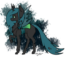 Size: 1874x1472 | Tagged: safe, artist:lceiandic, queen chrysalis, changeling, changeling queen, g4, chest fluff, female, simple background, solo, transparent background