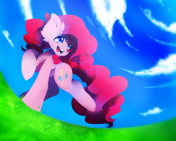 Size: 2500x2000 | Tagged: safe, artist:bebeuru, pinkie pie, g4, cloud, cloudy, female, happy, high res, sky, solo
