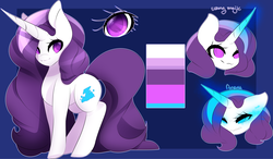 Size: 3957x2308 | Tagged: safe, artist:bebeuru, oc, oc:electric streak, pony, unicorn, female, glowing eyes, glowing horn, high res, horn, mare, reference sheet, solo