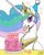 Size: 700x875 | Tagged: safe, artist:johnjoseco, princess celestia, alicorn, pony, g4, birthday, cake, cakelestia, cute, cutelestia, female, food, happy, happy birthday, hat, heart, lidded eyes, looking at you, mare, mouth hold, nicole oliver, open mouth, party hat, simple background, sitting, smiling, solo, white background