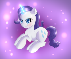 Size: 1384x1144 | Tagged: safe, artist:brok-enwings, rarity, pony, unicorn, g4, cute, female, fluffy, glowing horn, horn, looking at you, magic, mare, raribetes, smiling, solo