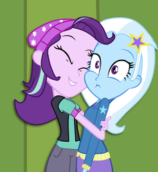 Size: 2952x3220 | Tagged: safe, artist:amelia-bases, artist:grapefruitface1, starlight glimmer, trixie, equestria girls, g4, base used, cute, duo, female, high res, hug, lesbian, requested art, ship:startrix, shipping, show accurate
