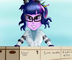 Size: 1389x1155 | Tagged: safe, artist:xethshade, sci-twi, twilight sparkle, equestria girls, g4, clothes, female, glasses, lab coat, science, solo