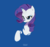 Size: 1720x1600 | Tagged: safe, artist:potetecyu_to, rarity, pony, unicorn, g4, angry, blue background, female, horn, mare, paint, simple background, solo